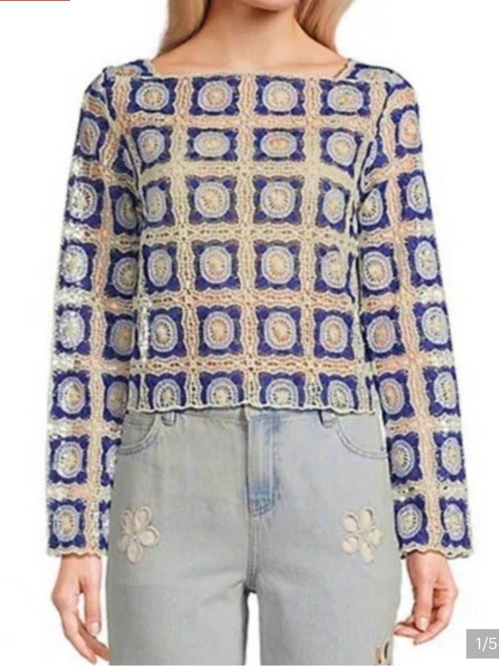 Chelsea & Violet Bonnie crochet Top Size M